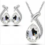 Elegancia Cristalina: Conjunto de Collar y Pendientes con Diamantes - Regalo Perfecto 2025